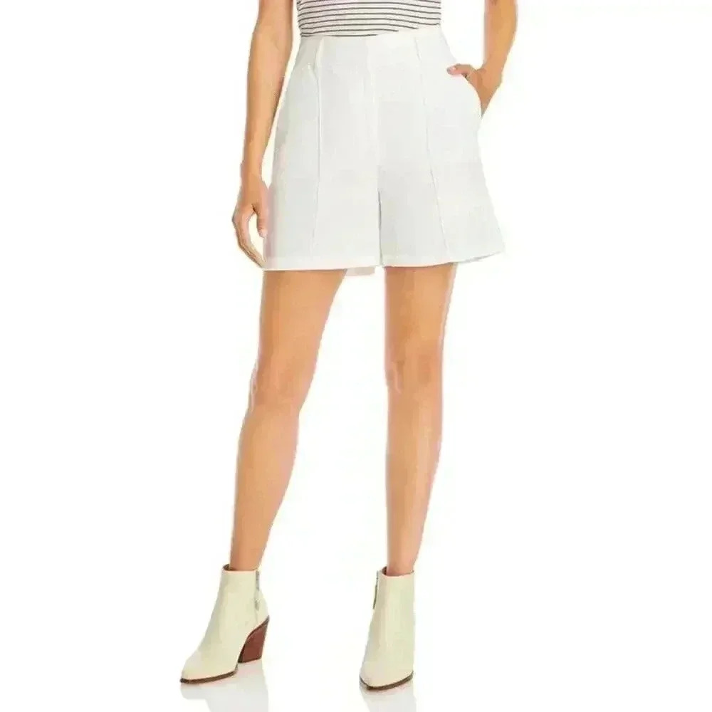 ANINE BING Mila High Waisted‎ Shorts White